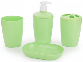 Komplet akcesoriów łazienkowych Aqua, jasno zielony matowy